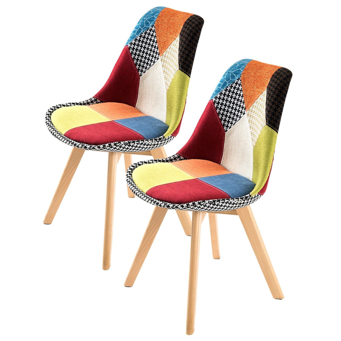 2X Retro Dining Cafe Chair Padded Seat MULTI COLOUR - Cosy Abode