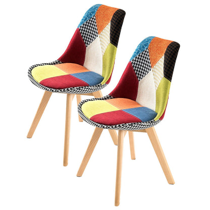 2X Retro Dining Cafe Chair Padded Seat MULTI COLOUR - Cosy Abode