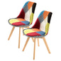2X Retro Dining Cafe Chair Padded Seat MULTI COLOUR - Cosy Abode