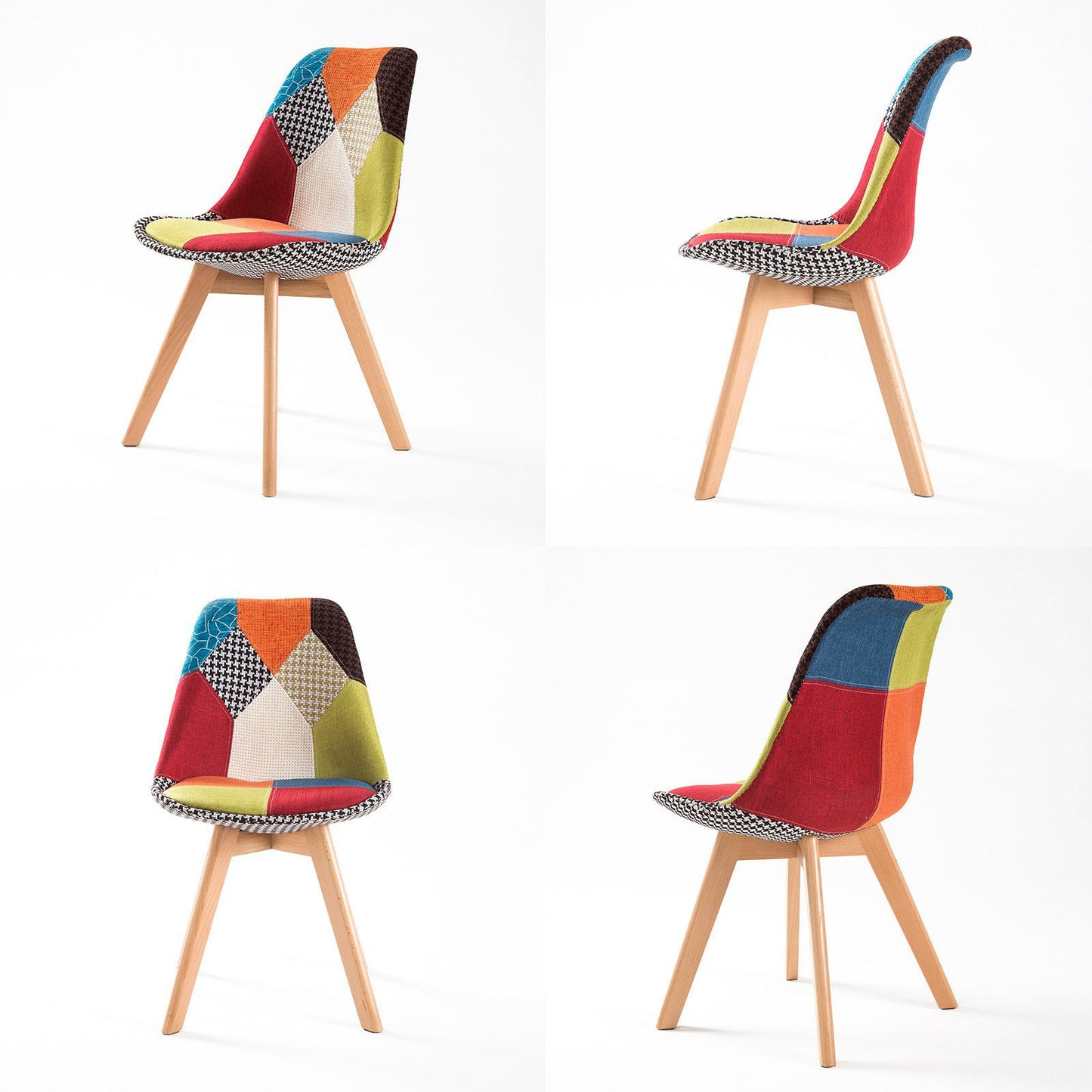 2X Retro Dining Cafe Chair Padded Seat MULTI COLOUR - Cosy Abode