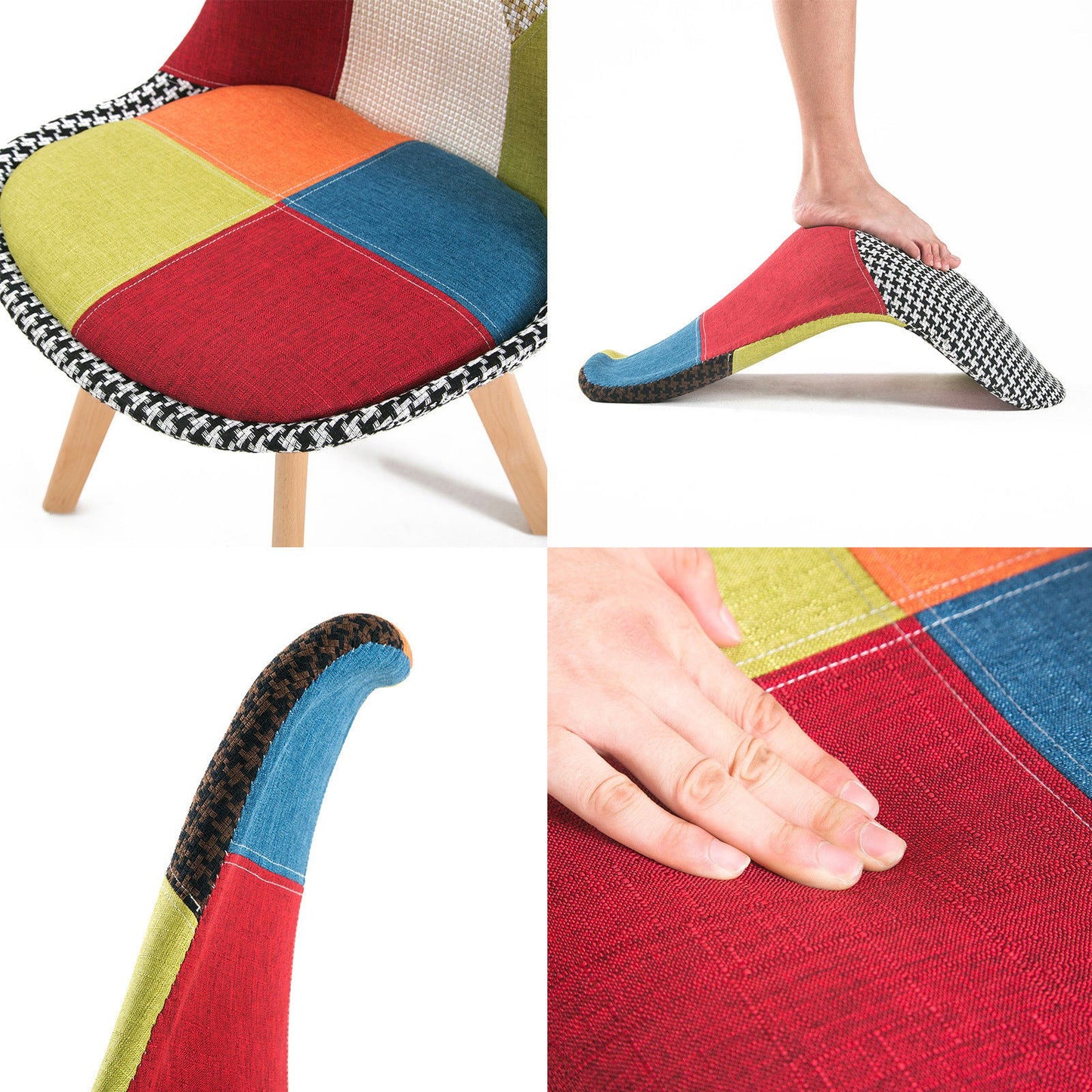 2X Retro Dining Cafe Chair Padded Seat MULTI COLOUR - Cosy Abode