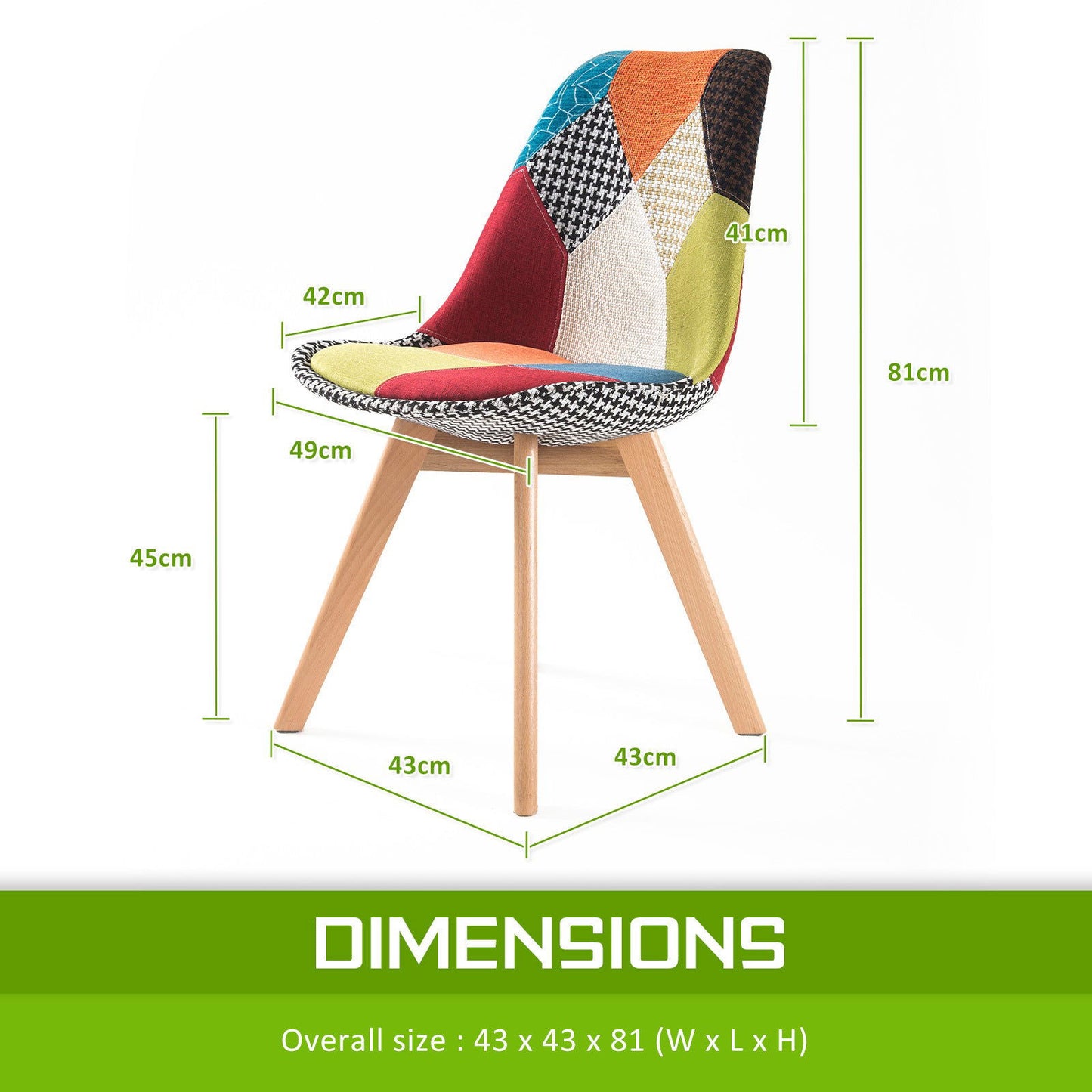 2X Retro Dining Cafe Chair Padded Seat MULTI COLOUR - Cosy Abode
