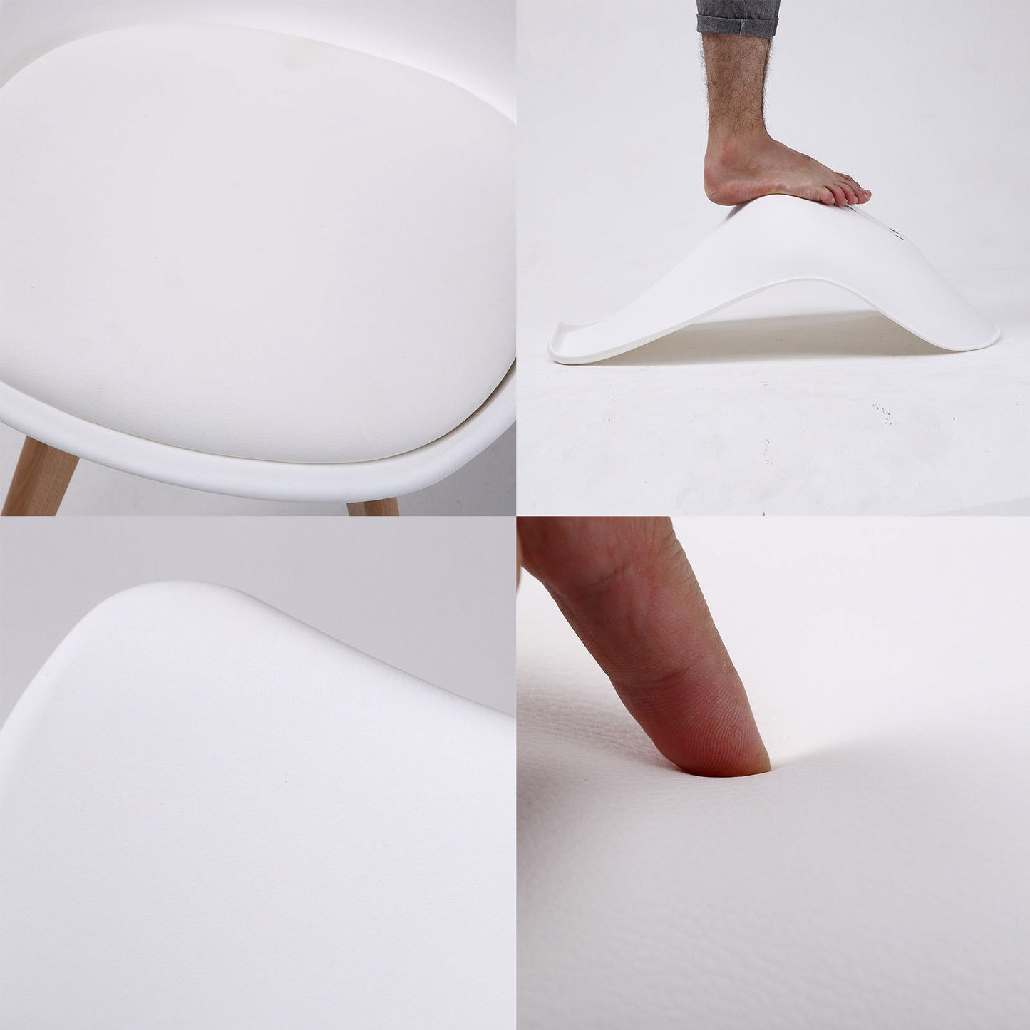 2X Retro Dining Cafe Chair Padded Seat WHITE - Cosy Abode