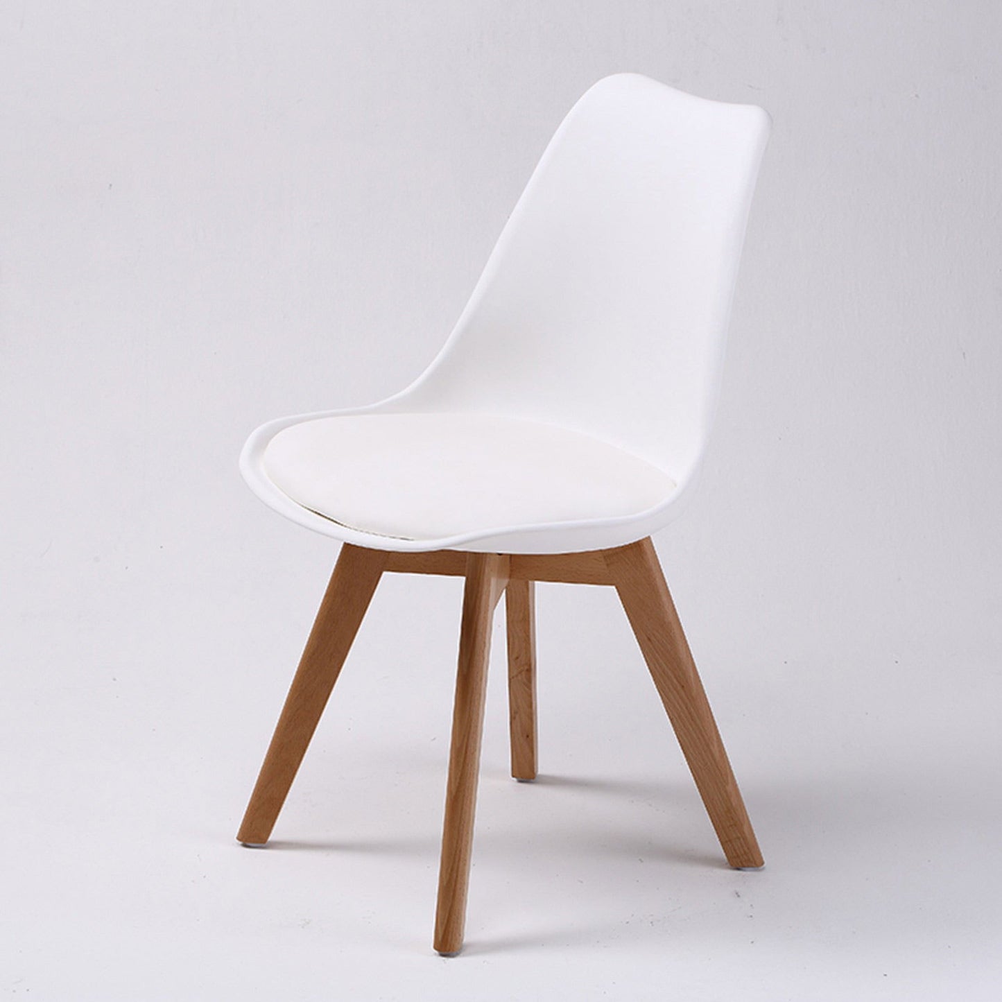 2X Retro Dining Cafe Chair Padded Seat WHITE - Cosy Abode