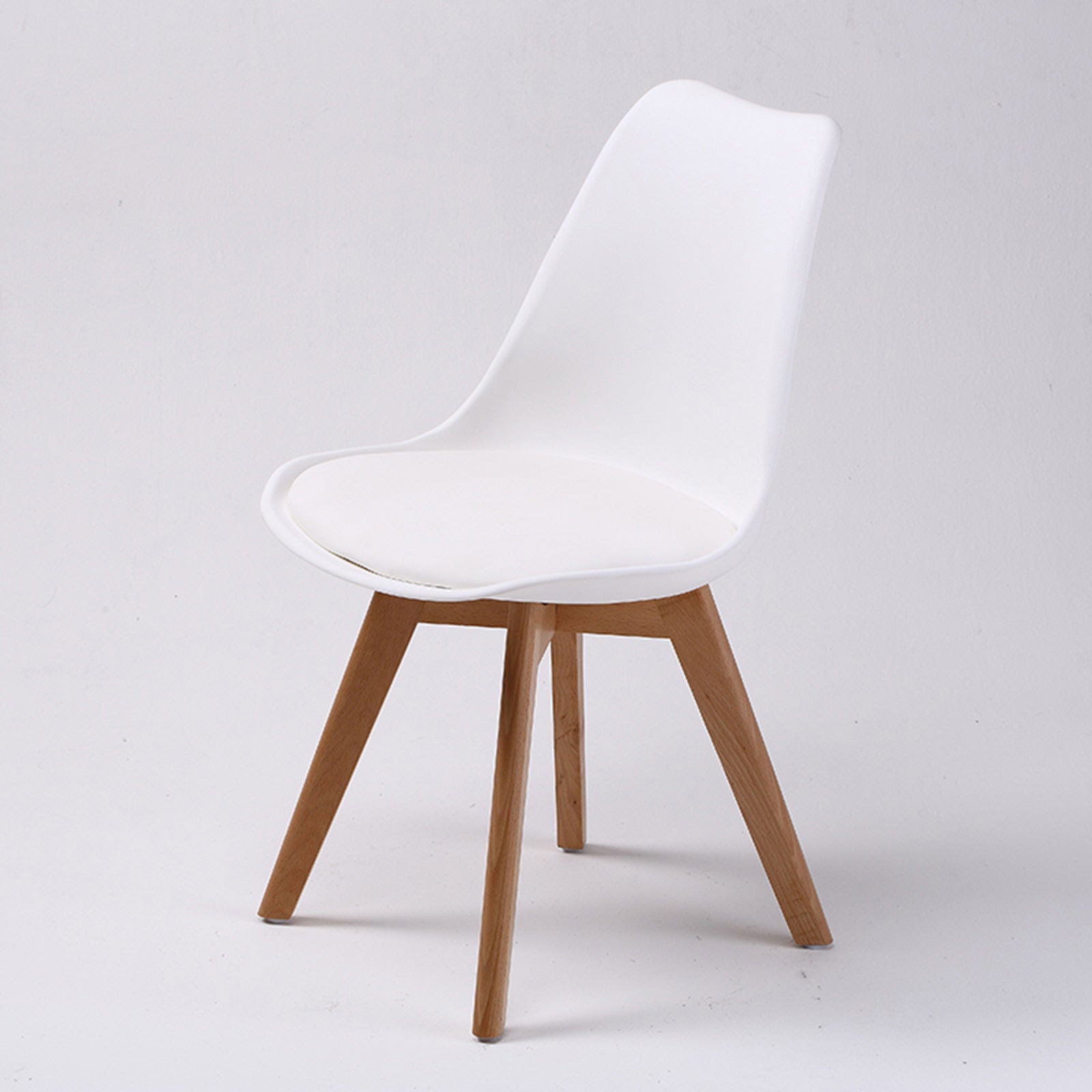 2X Retro Dining Cafe Chair Padded Seat WHITE - Cosy Abode