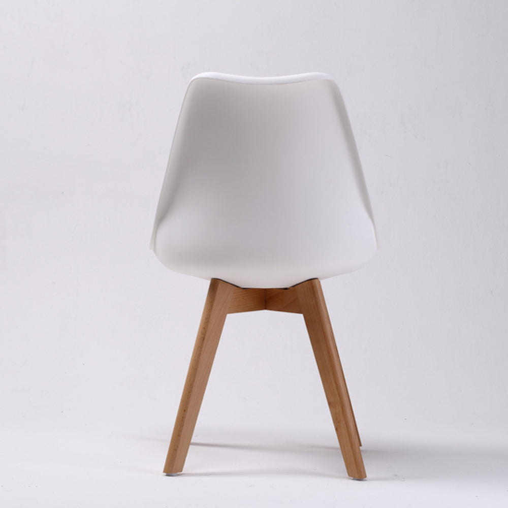2X Retro Dining Cafe Chair Padded Seat WHITE - Cosy Abode