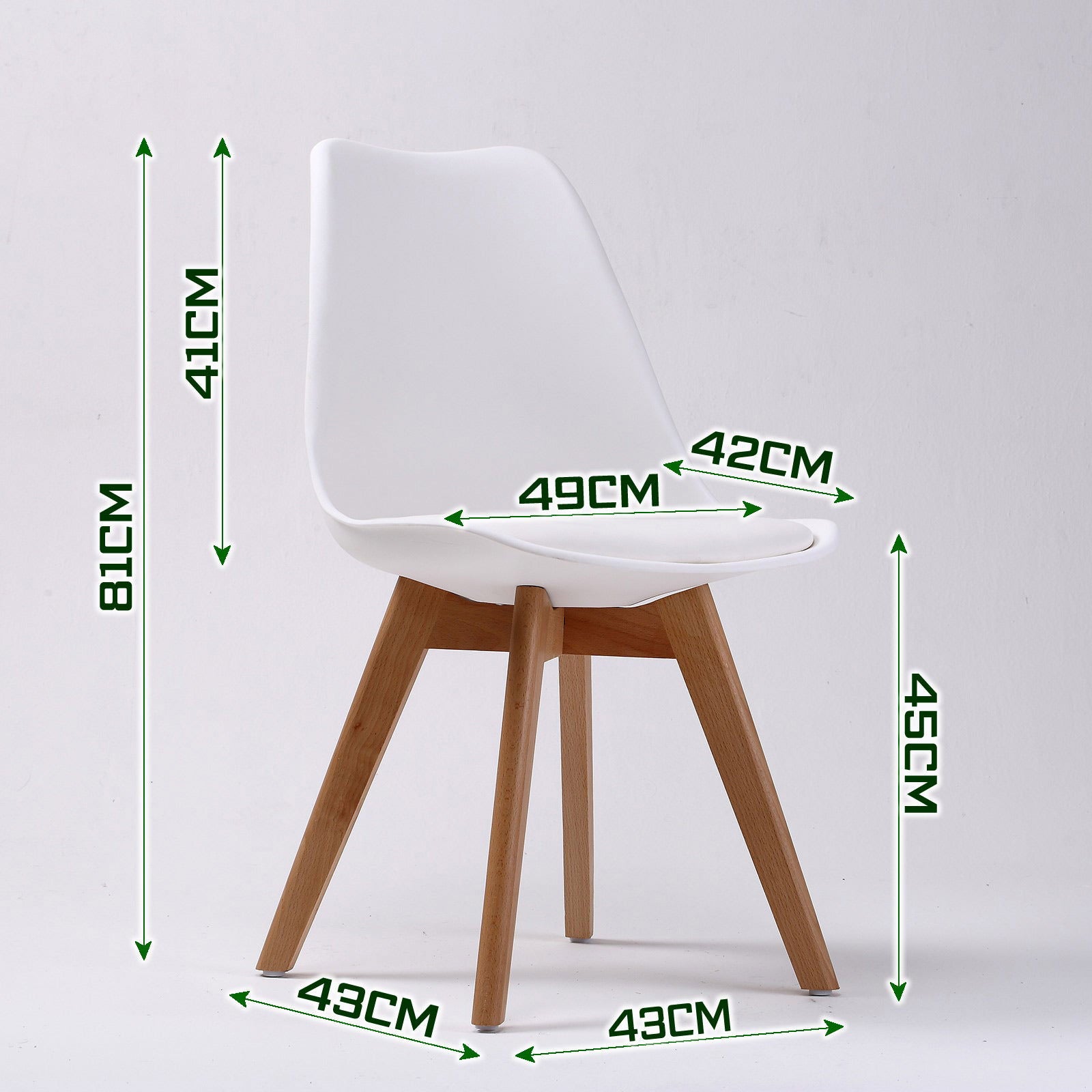 2X Retro Dining Cafe Chair Padded Seat WHITE - Cosy Abode