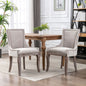 2X Solid Wood Fabric Upholstered Dining Chair Luxury Accent Chairs with Nailhead - Cosy Abode