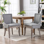 2X Solid Wood Fabric Upholstered Dining Chair Luxury Accent Chairs with Nailhead - Cosy Abode