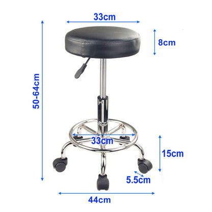 2X Swivel Salon Barber Stool Chair Round Type BLACK - Cosy Abode