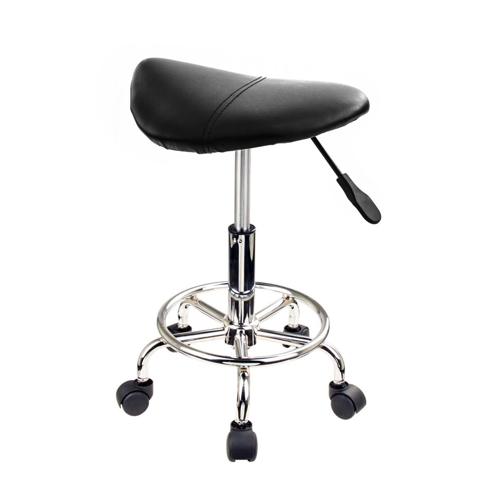 2X Swivel Salon Barber Stool Chair Saddle Type BLACK - Cosy Abode