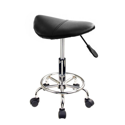 2X Swivel Salon Barber Stool Chair Saddle Type BLACK - Cosy Abode