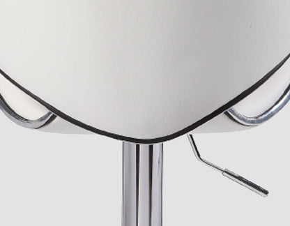 2X WhiteBar Stools Faux Leather Mid High Back Adjustable Crome Base Gas Lift Swivel Chairs - Cosy Abode