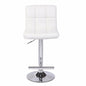2X White Bar Stools Faux Leather Mid High Back Adjustable Crome Base Gas Lift Swivel Chairs - Cosy Abode