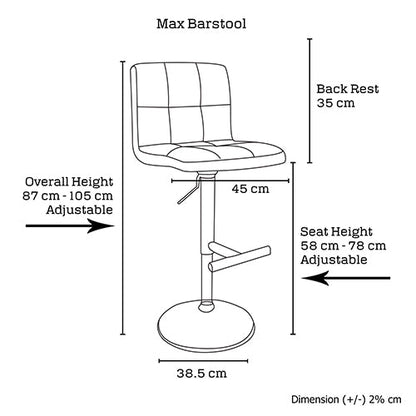 2X White Bar Stools Faux Leather Mid High Back Adjustable Crome Base Gas Lift Swivel Chairs - Cosy Abode