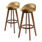 2X Wooden Bar Stool Dining Chair Leather LEILA 72cm COFFEE BROWN - Cosy Abode