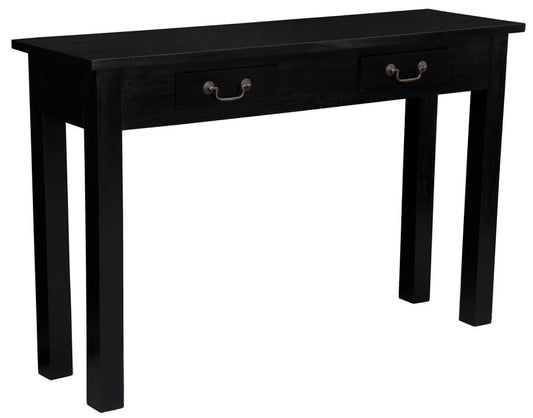 2 Drawer Straight Leg Sofa/Hall Table (Black) - Cosy Abode