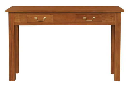 2 Drawer Straight Leg Sofa/Hall Table (Light Pecan) - Cosy Abode