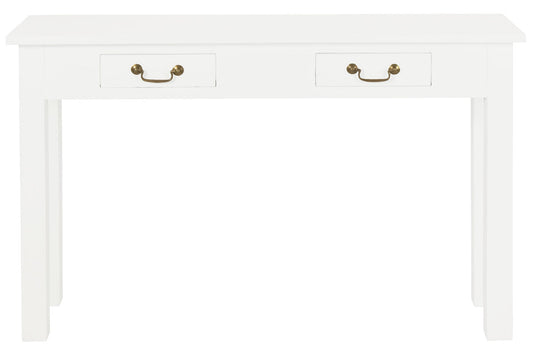 2 Drawer Straight Leg Sofa/Hall Table (White) - Cosy Abode