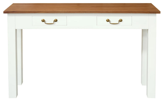 2 Drawer Straight Leg Sofa/Hall Table (White Caramel) - Cosy Abode
