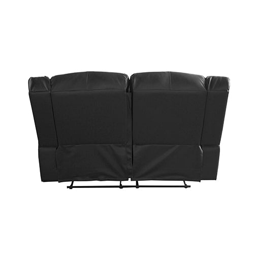 2 Seater Recliner Sofa In Faux Leather Lounge Couch in Black - Cosy Abode