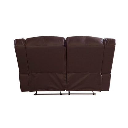 2 Seater Recliner Sofa In Faux Leather Lounge Couch in Brown - Cosy Abode