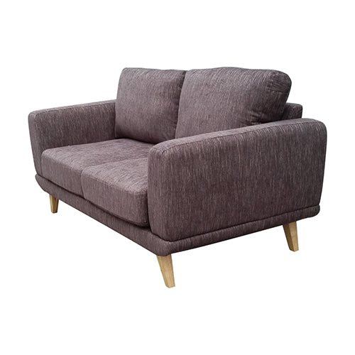 2 Seater Sofa Brown Fabric Lounge Set for Living Room Couch with Solid Wooden Frame - Cosy Abode