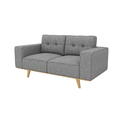 2 Seater Sofa Fabric Upholstery Grey Colour Pocket Spring Wooden Frame - Cosy Abode