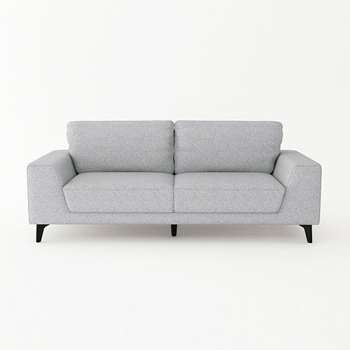 2 Seater Sofa Light Grey Fabric Lounge Set for Living Room Couch with Solid Wooden Frame Black Legs - Cosy Abode