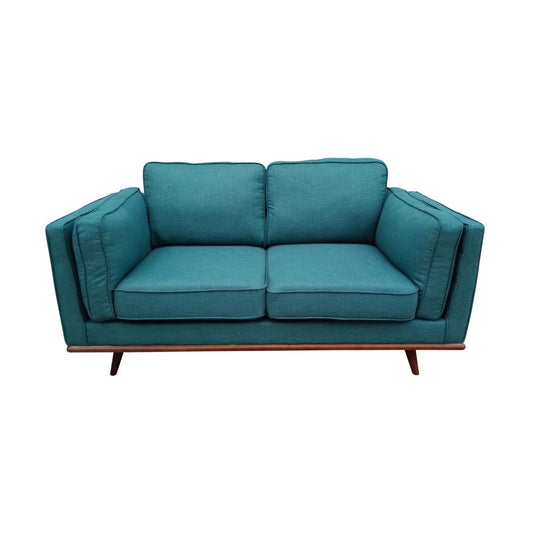 2 Seater Sofa Teal Fabric Lounge Set for Living Room Couch with Wooden Frame - - Cosy Abode