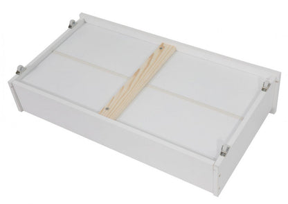 2 x Wooden Bed Frame Storage Trundle Drawers-White - Cosy Abode