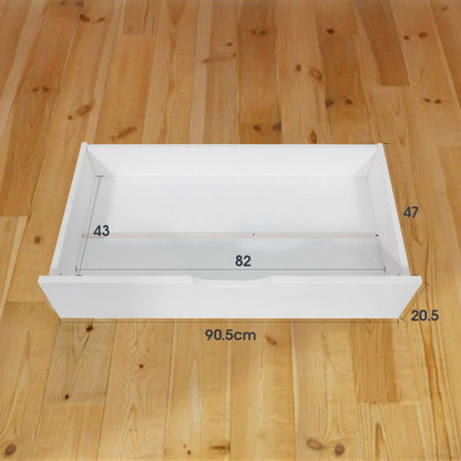 2 x Wooden Bed Frame Storage Trundle Drawers-White - Cosy Abode