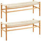 2pc Anemone Wishbone 120cm Beech Timber Replica Hans Wenger Dining Bench Natural - Cosy Abode