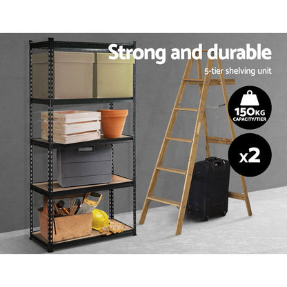 2x1.5M Warehouse Shelving Racking Storage Garage Steel Metal Shelves Rack - Cosy Abode
