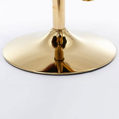 2x Faux Leather Golden Base Swivel Bar Stools- Beige - Cosy Abode