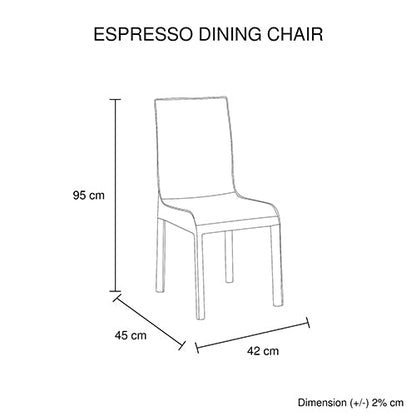 2x Steel Frame Black Leatherette Medium High Backrest Dining Chairs with Wooden legs - Cosy Abode