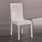 2x Steel Frame White Leatherette Medium High Backrest Dining Chairs with Wooden legs - Cosy Abode