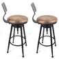 2x Vintage Industrial Rustic Bar Stool Kitchen Stool Swivel Chair Counter Height - Cosy Abode