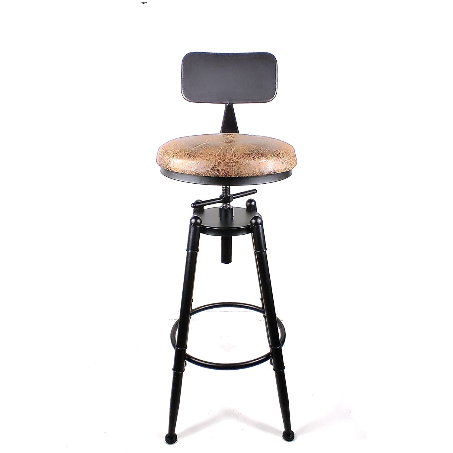 2x Vintage Industrial Rustic Bar Stool Kitchen Stool Swivel Chair Counter Height - Cosy Abode