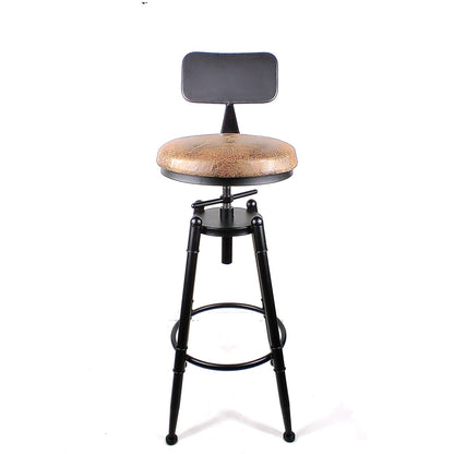 2x Vintage Industrial Rustic Bar Stool Kitchen Stool Swivel Chair Counter Height - Cosy Abode