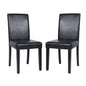 2x Wooden Frame Black Leatherette Dining Chairs with Solid Pine Legs - Cosy Abode
