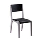 2x Wooden Frame Black Leatherette Medium High Backrest Dining Chairs - Cosy Abode