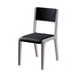 2x Wooden Frame Black Leatherette Medium High Backrest Dining Chairs - Cosy Abode
