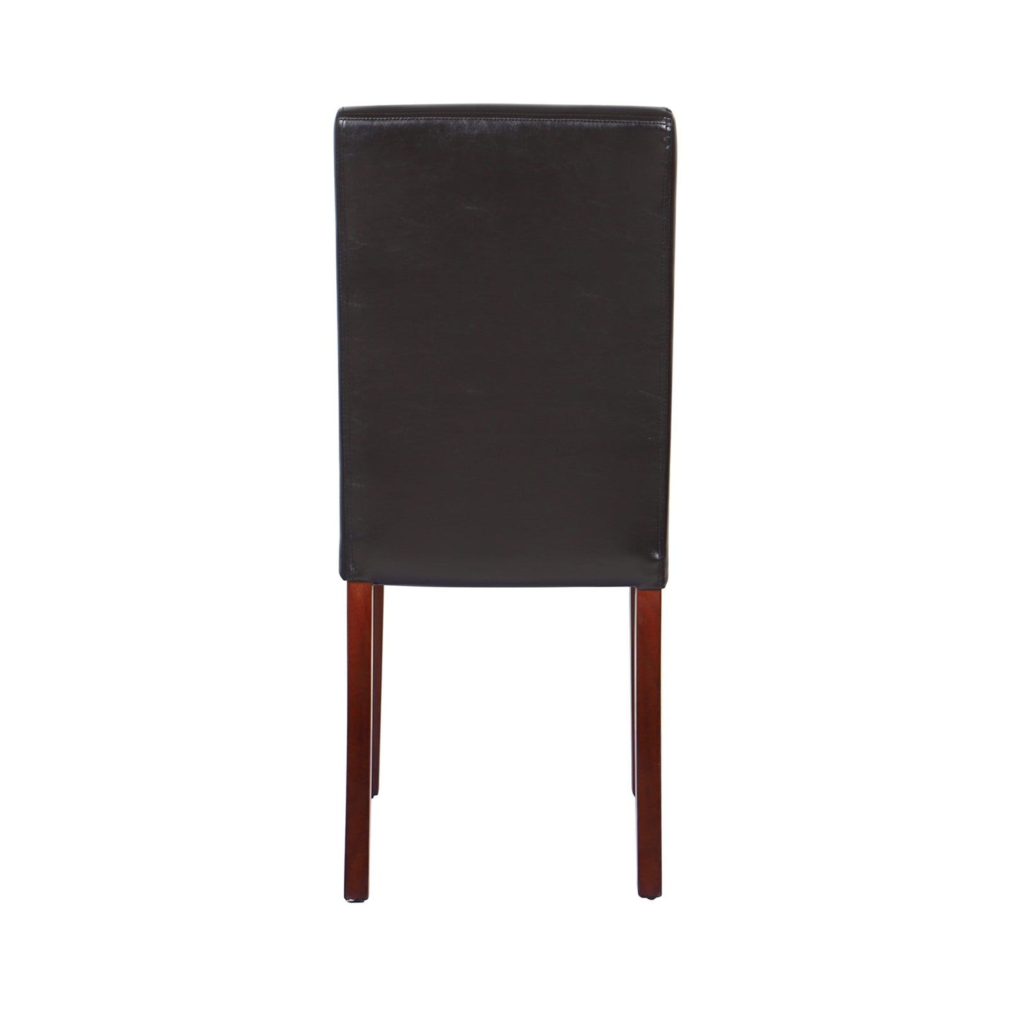2x Wooden Frame Brown Leatherette Dining Chairs with Solid Pine Legs - Cosy Abode