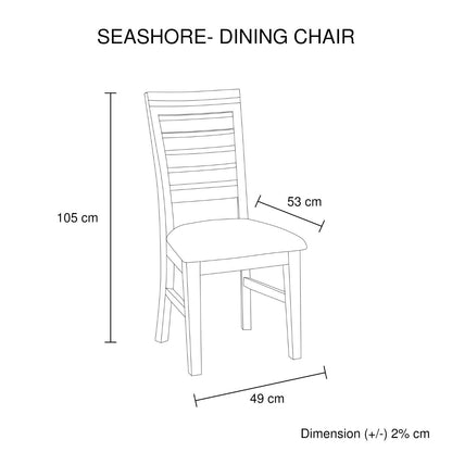 2x Wooden Frame Leatherette Solid Wood Acacia Dining Chairs in Silver Brush Colour - Cosy Abode
