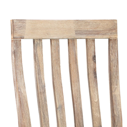 2x Wooden Frame Leatherette in Solid Acacia Wood & Veneer Dining Chairs in Oak Colour - Cosy Abode