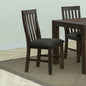 2x Wooden Frame Leatherette in Solid Wood Acacia & Veneer Dining Chairs in Chocolate Colour - Cosy Abode