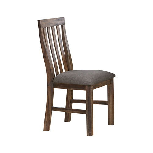 2x Wooden Frame Leatherette in Solid Wood Acacia & Veneer Dining Chairs in Chocolate Colour - Cosy Abode