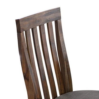 2x Wooden Frame Leatherette in Solid Wood Acacia & Veneer Dining Chairs in Chocolate Colour - Cosy Abode
