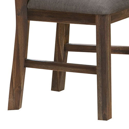 2x Wooden Frame Leatherette in Solid Wood Acacia & Veneer Dining Chairs in Chocolate Colour - Cosy Abode